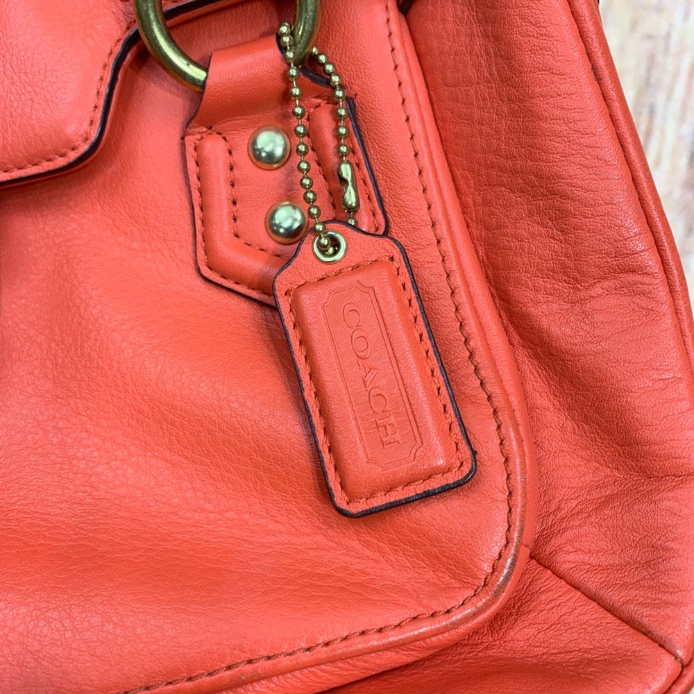 Coach Campbell Leather Small Flap Satchel